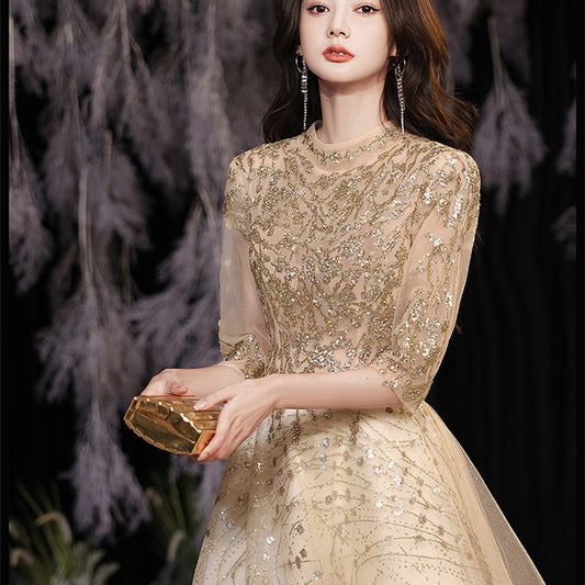 Women's Evening Dress Host's Light Luxury And Advanced Sense