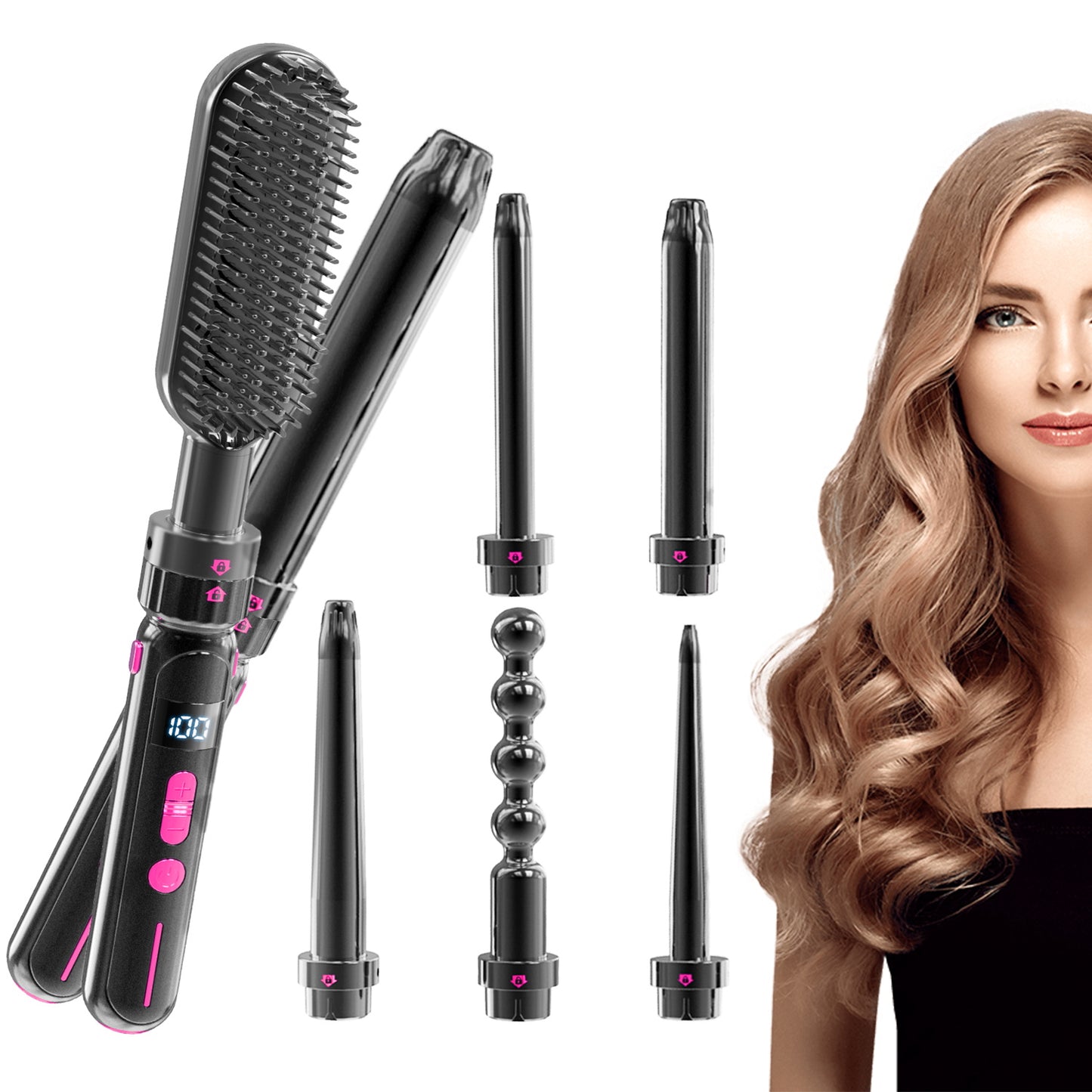 Curling Wand Set, Safety Against Scalding Easy To Use Curly Hair Sticks